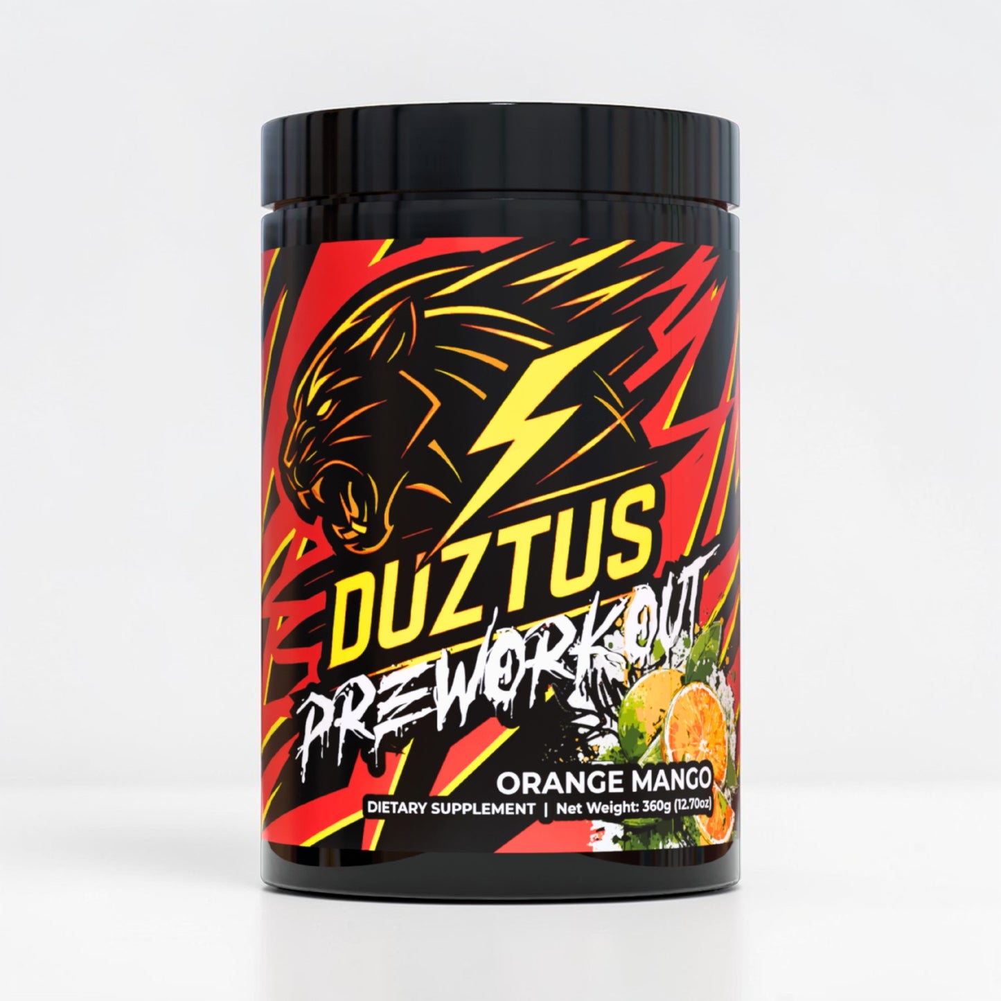 DUZTUS Pre Workout Supplement Orange Mango Caffeine Free