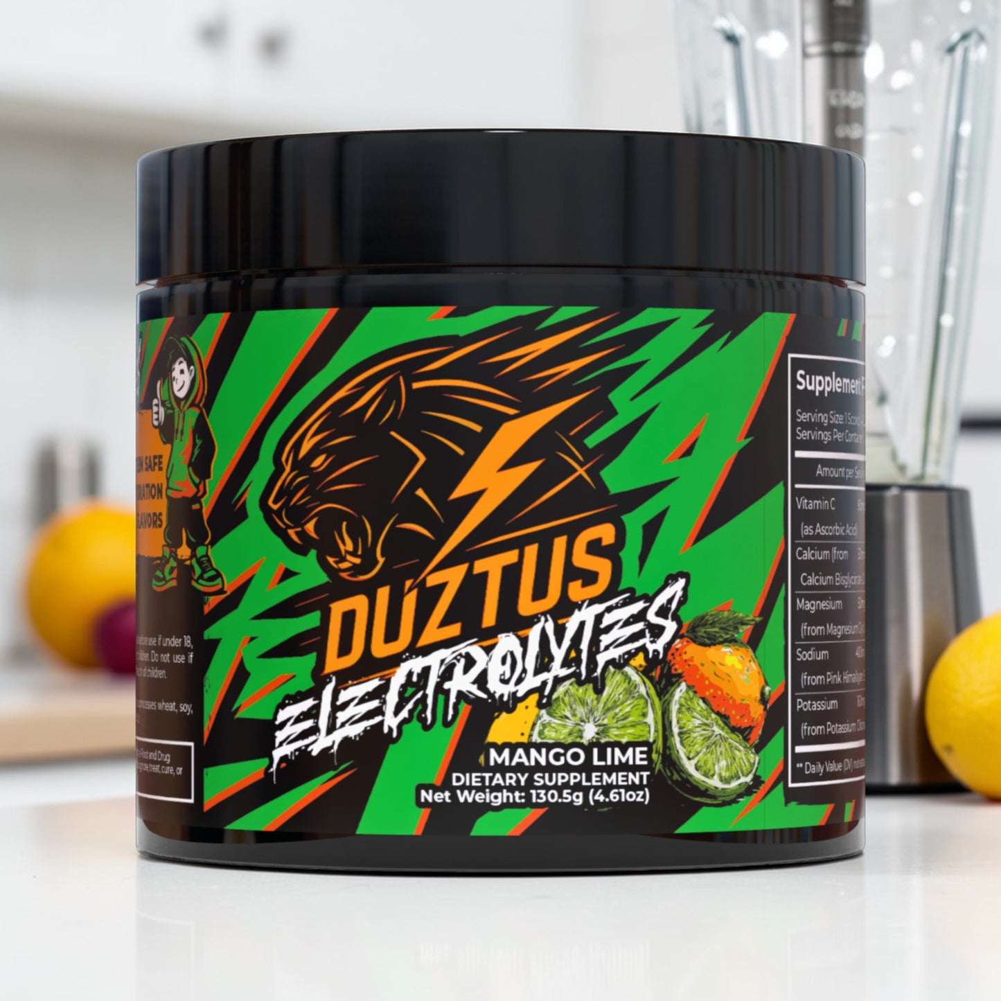 DUZTUS electrolyte powder clean hydration supplement for athletes and teens